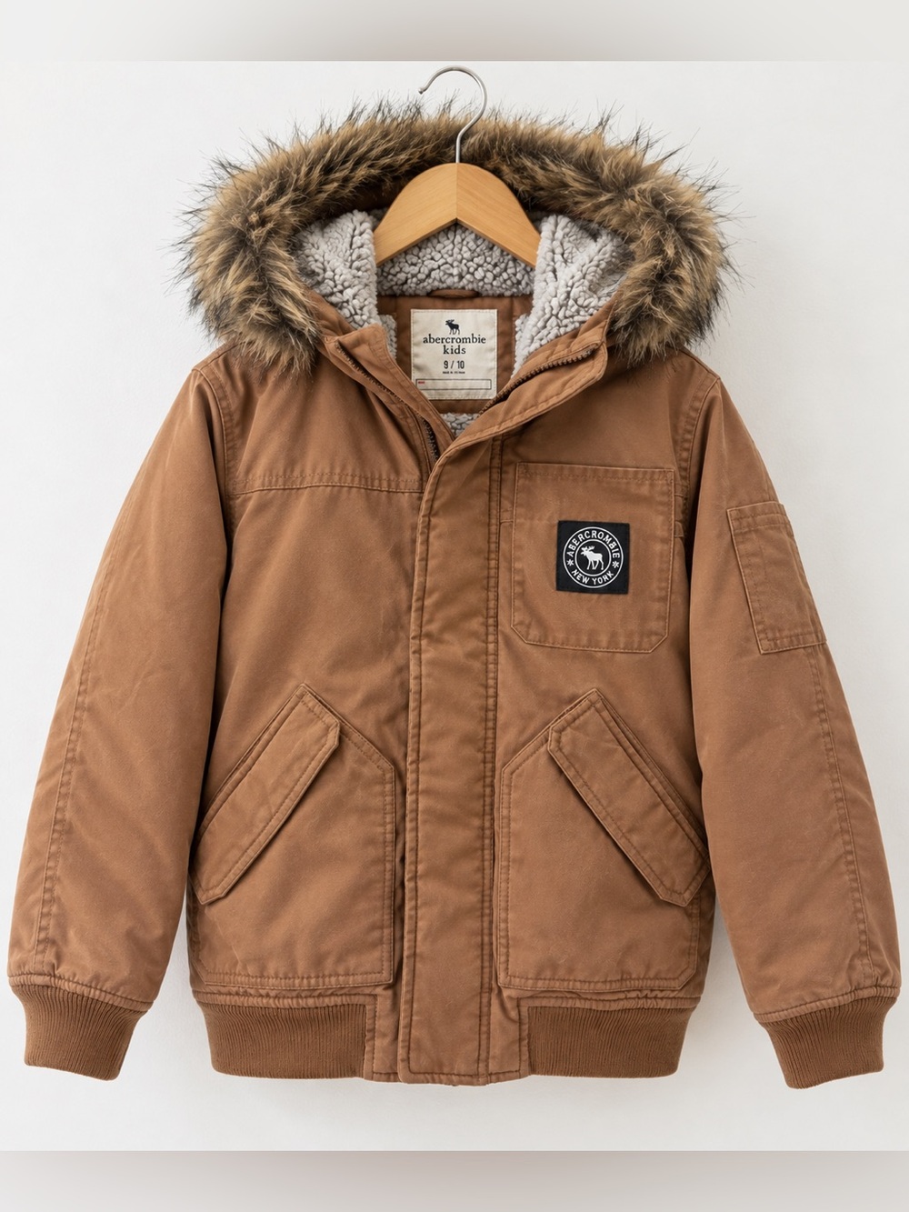 🧥 Abercrombie Kids Boys Winter Brown Jacket — Size 9/1